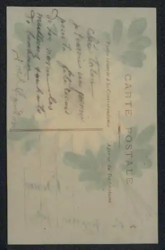 Zelluloid-AK Blühende Blume mit Blättern