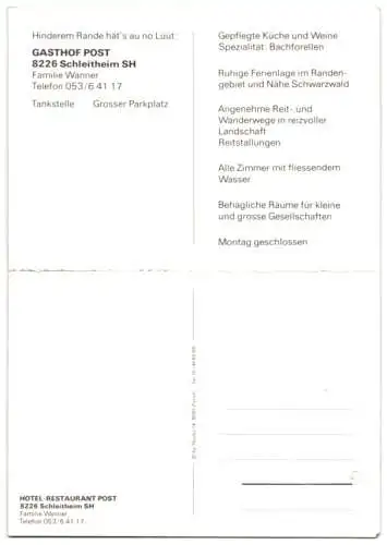 Klapp-AK Schleitheim, Gasthof Post