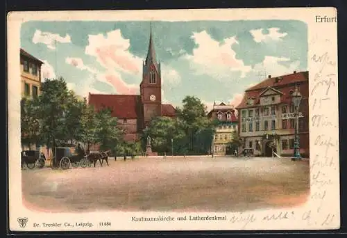 AK Erfurt, Kaufmannskirche und Lutherdenkmal