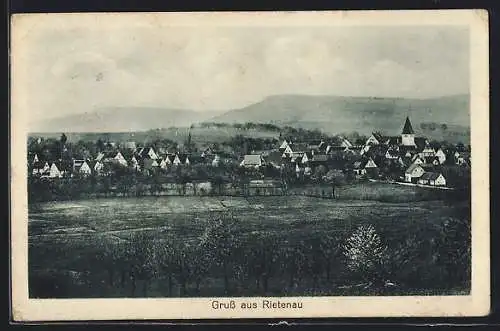 AK Rietenau, Ortsansicht mit Kirche