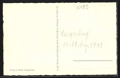 AK Langenburg, alte Häuser an der Kirche