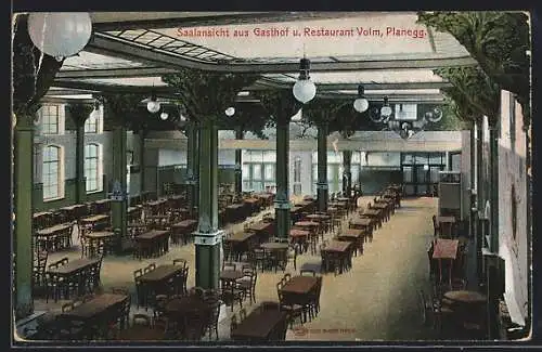 AK Planegg, Saalansicht vom Gasthof und Restaurant Volm