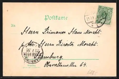 Vorläufer-Lithographie Bad Wildungen, 1895, Georg-Victorquelle, Schloss Friedrichstein, Helenenquelle, Königsquell