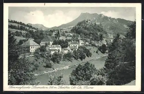 AK Losenstein /O.-Ö., Ortsansicht mit Kirche und Ruine