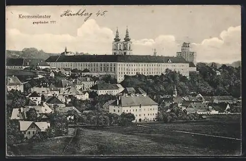 AK Kremsmünster, Ortsansicht mit Stift von oben