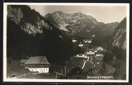 AK Hallstatt, Salzberg mit Strassenpartie