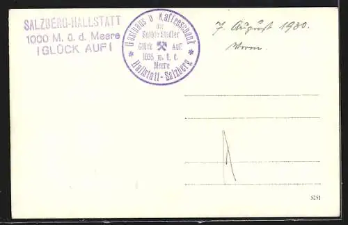 AK Hallstatt, Salzberg mit Strassenpartie