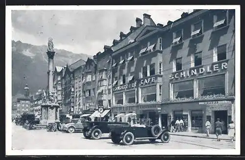 AK Innsbruck, Konditorei-Café Schindler, Maria-Theresien-Strasse 29
