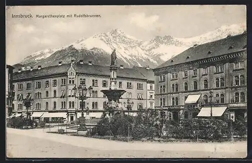 AK Innsbruck, Margarethenplatz mit Rudolfsbrunnen