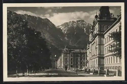 AK Innsbruck-Saggen, Bundesbahn-Direktion und Strassenpartie