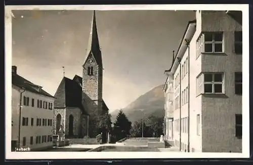 AK Jenbach, Strassenpartie mit Kirche