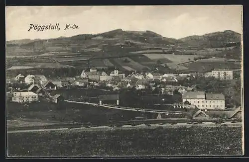 AK Pöggstall /N.-Ö., Ortsansicht mit Feldern