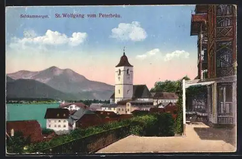 AK St. Wolfgang /Salzkammergut, Blick vom Peterbräu