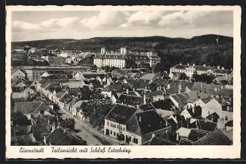 AK Eisenstadt, Teilansicht mit Schloss Esterházy