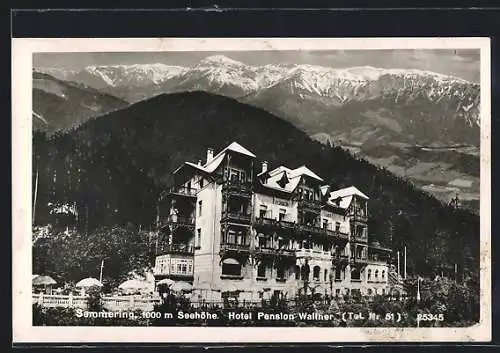 AK Semmering, Hotel Pension Wallner vor Bergpanorama