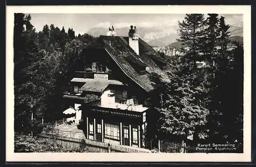 AK Semmering, an der Pension Alpenheim