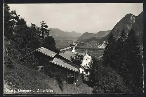 AK Strass /Zillertal, Blick auf den Eingang des Zillertales