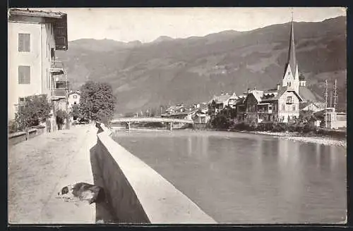 AK Zell am Ziller, Ortsansicht mit Ziller-Quai
