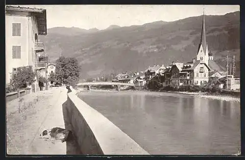 AK Zell am Ziller, Ortsansicht mit Ziller-Quai