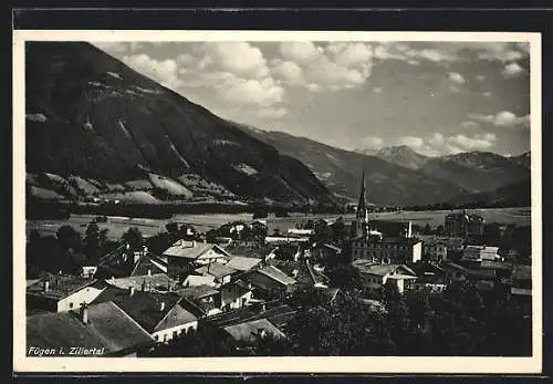 AK Fügen i. Zillertal, Blick über die Dächer