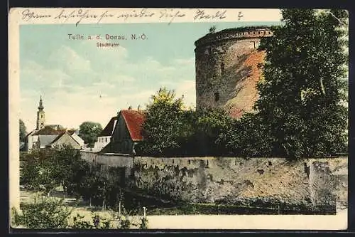 AK Tulln a. d. Donau, Stadtturm an der Stadtmauer