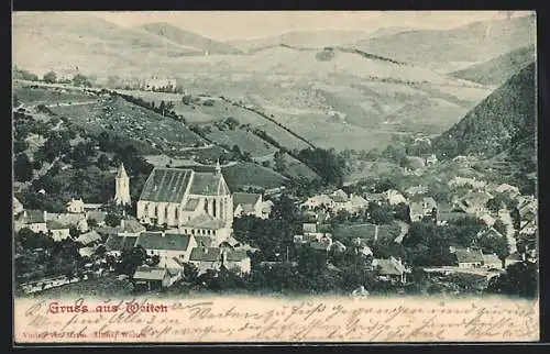 AK Weiten, Teilansicht mit Kirche