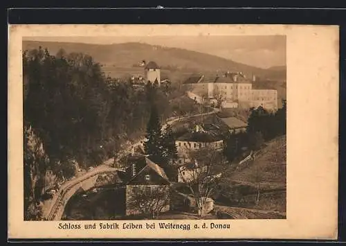 AK Leiben bei Weitenegg, Schloss und Fabrik
