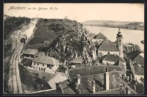 AK Marbach a. d. Donau, Blick über die Dächer