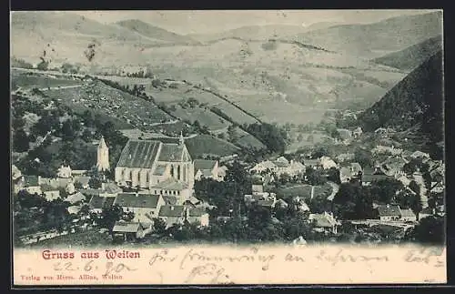 AK Weiten, Teilansicht mit Kirche