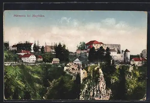 AK Pürnstein /Neufelden, Ortsansicht mit Ruine und Turm