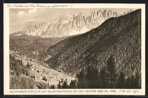 AK Welschnoven /Dolomitenstrasse, Ortsansicht mit Latemar