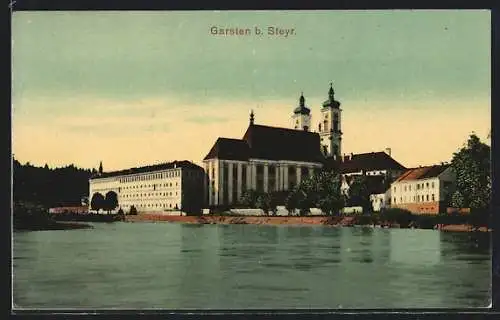AK Garsten, Kirchblick übers Wasser