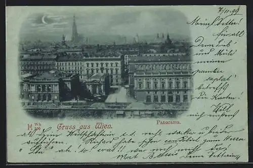 Mondschein-AK Wien, Panorama von oben
