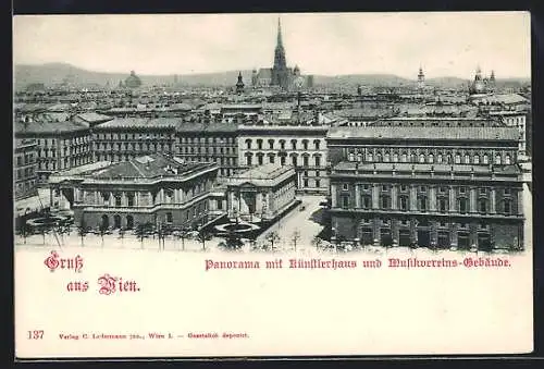 AK Wien, Panorama mit Künstlerhaus und Musikvereins-Gebäude