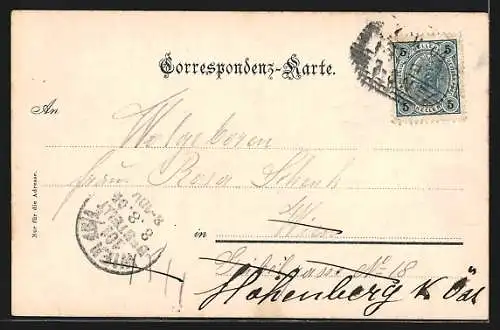 AK Hallstatt, Ortsansicht mit See und Gipfelblick