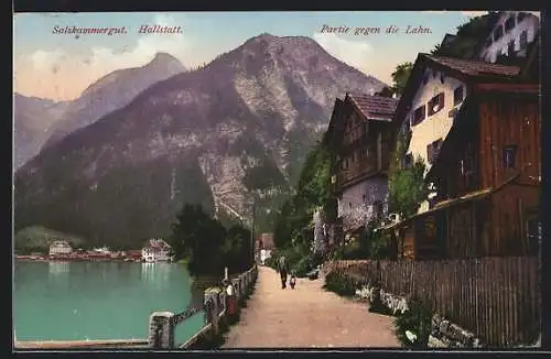 AK Hallstatt, Salzkammergut, Partie gegen die Lahn