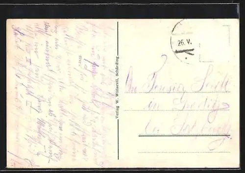 AK Schärding, Totalansicht mit Innbrücke