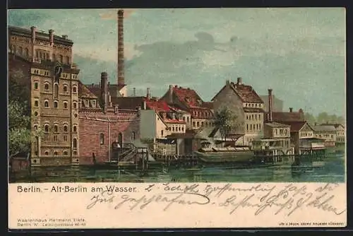 Künstler-AK Berlin, Alt-Berlin am Wasser