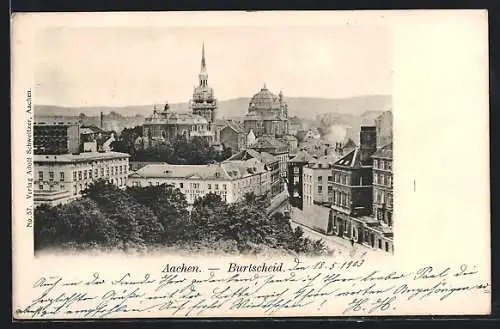 AK Aachen-Burtscheid, Teilansicht aus der Vogelschau