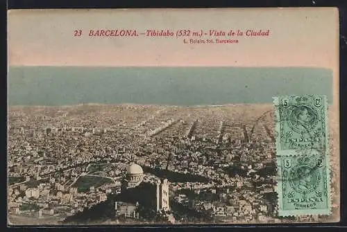 AK Barcelona, Tibidabo, Vista de la Ciudad
