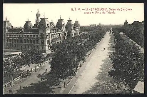 AK Barcelona, Salón de San Juan desde el Arco de Triunfo