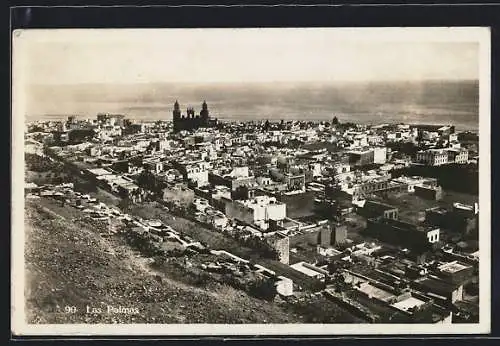 AK Las Palmas, Blick über die Stadt mit der Kathedrale Santa Ana