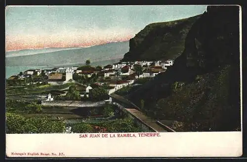 AK San Juan de la Rambla /Tenerife, Ortsansicht zwischen den Bergen
