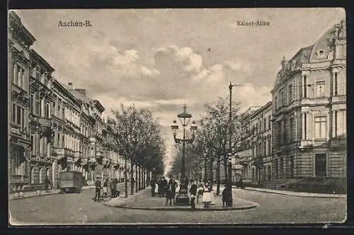 AK Aachen-B., Blick in die Kaiser-Allee