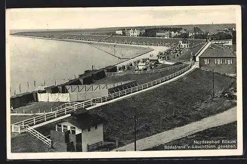 AK Büsum, Südstrand v. Leuchtturm aus gesehen