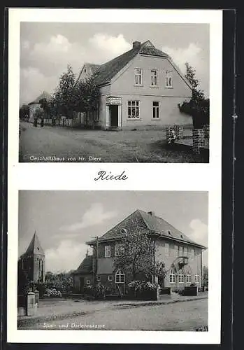 AK Riede / Verden, Geschäftshaus von Hr. Diers, Spar- und Darlehenskasse