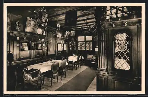 AK Nürnberg, Inneres der Weinstube Goldenes Posthorn, Inh.: Rudolf Keller