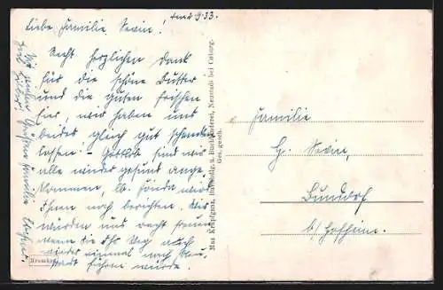 AK Neustadt bei Coburg, Gesamtansicht am Bergfuss