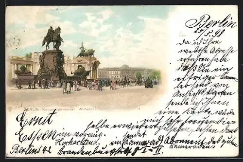 Lithographie Berlin, Das Nationaldenkmal Wilhelm I.