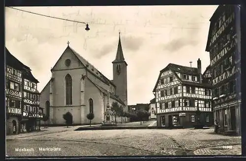 AK Mosbach / Baden, Blick auf den Marktplatz